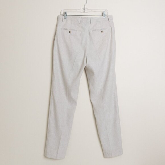 Zara Linen Blend Dress Pants Beige Mens 31 EU 40 Slim Fit - Picture 3 of 15